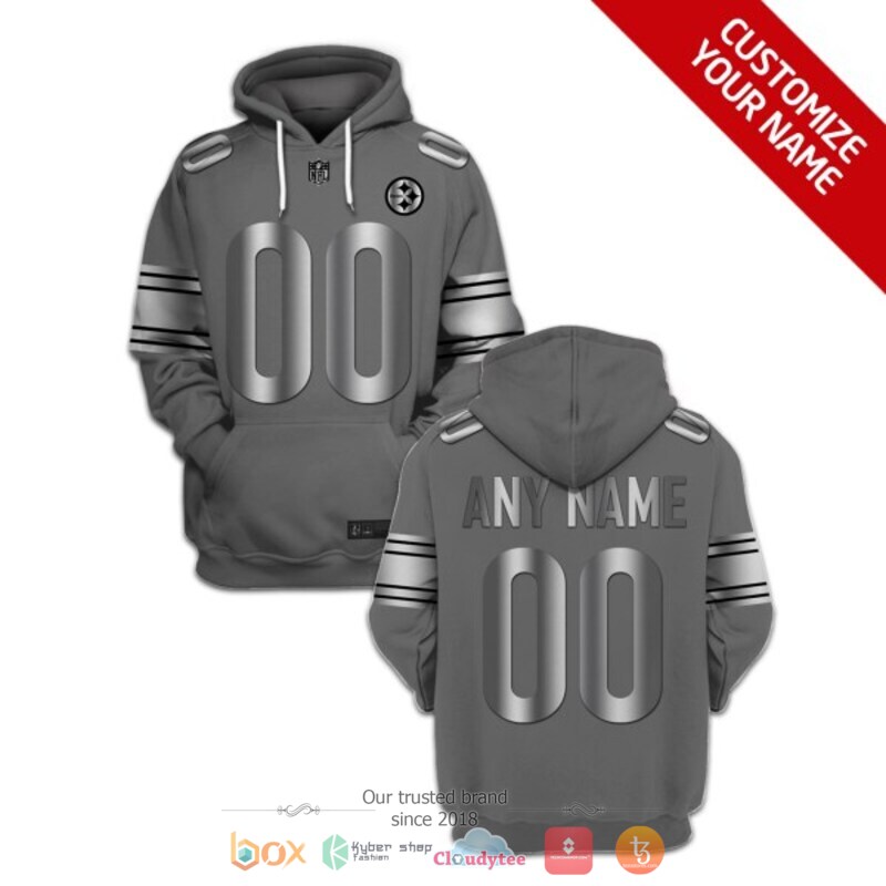 Personalized NFL Pittsburgh Steelers dark grey custom 3d shirt hoodie
