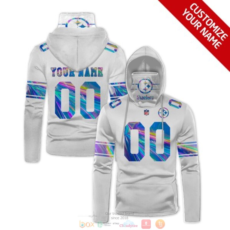 Personalized NFL Pittsburgh Steelers white custom 3d hoodie mask