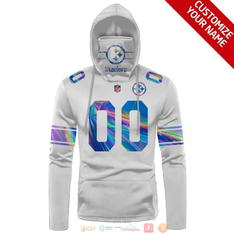 Personalized NFL Pittsburgh Steelers white custom 3d hoodie mask 1