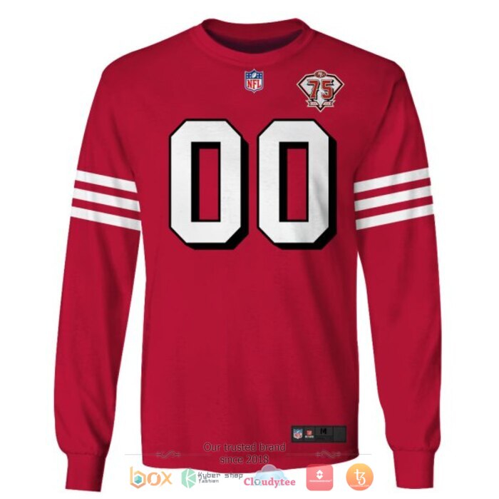 Personalized NFL San Francisco 49ers 75th Anniversary 3d shirt hoodie 1 2 3 4