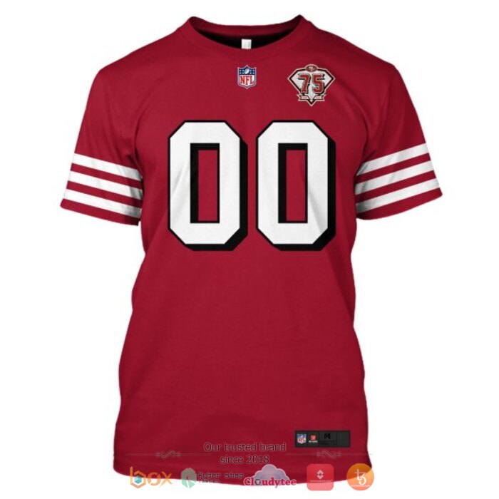 Personalized NFL San Francisco 49ers 75th Anniversary 3d shirt hoodie 1 2 3 4 5 6