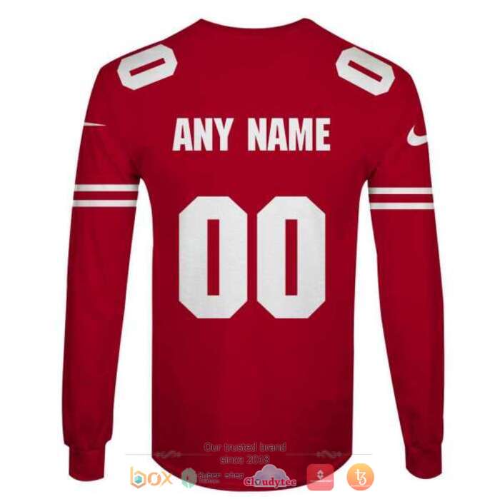 Personalized NFL San Francisco 49ers Light Red 3d shirt hoodie 1 2 3 4 5