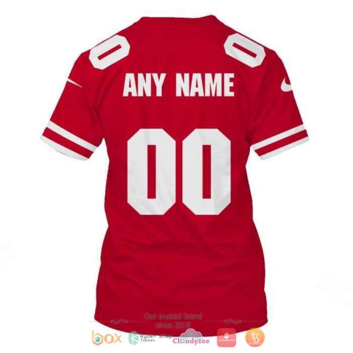 Personalized NFL San Francisco 49ers Light Red 3d shirt hoodie 1 2 3 4 5 6 7