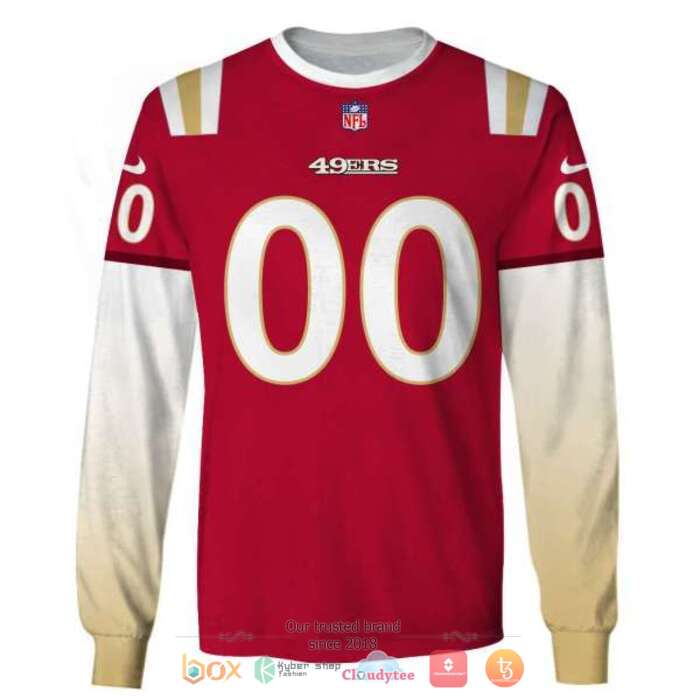 Personalized NFL San Francisco 49ers Red 3d shirt hoodie 1 2 3 4