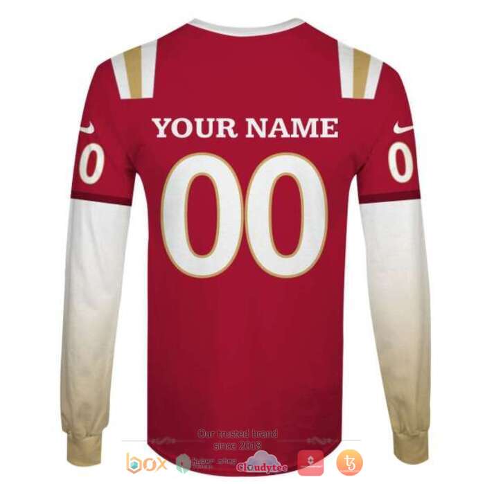 Personalized NFL San Francisco 49ers Red 3d shirt hoodie 1 2 3 4 5