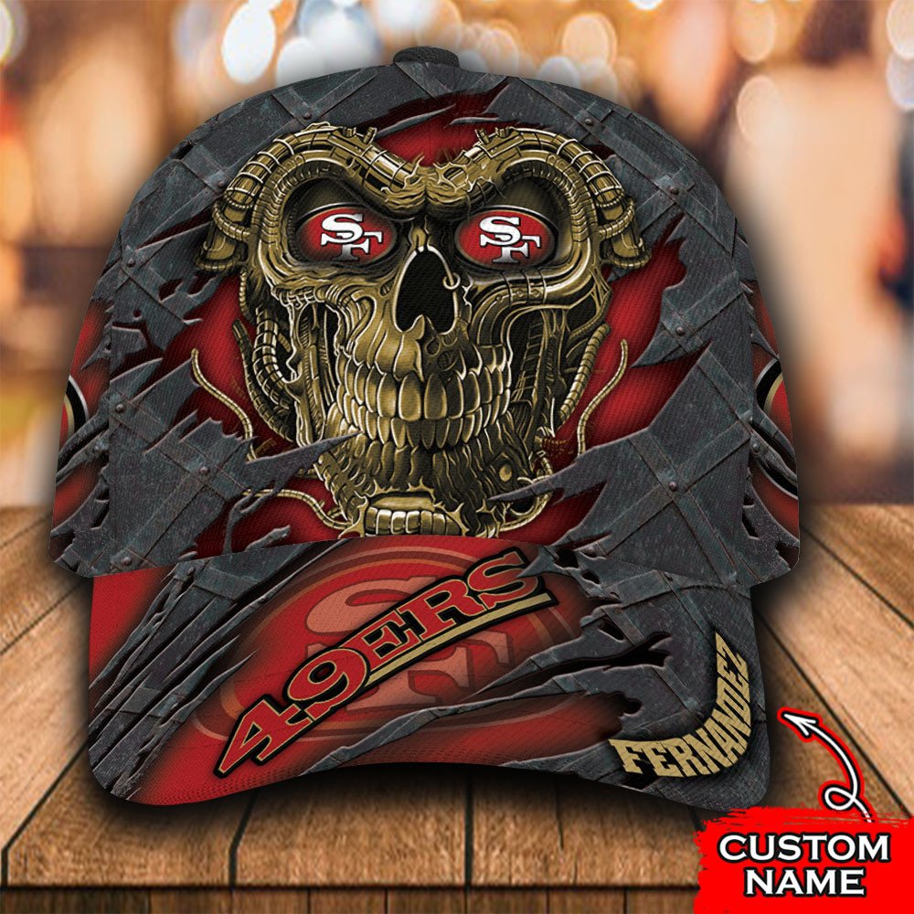 Personalized NFL San Francisco 49ers Skull Custom Name Cap