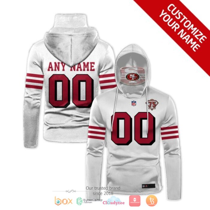 Personalized NFL San Francisco 49ers White 3d hoodie mask