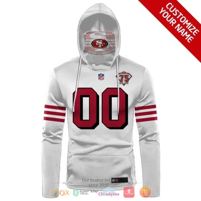 Personalized NFL San Francisco 49ers White 3d hoodie mask 1