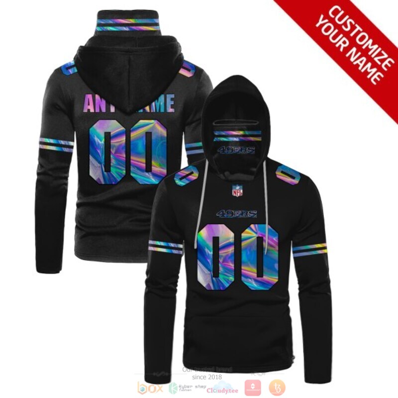 Personalized NFL San Francisco 49ers black custom 3d hoodie mask