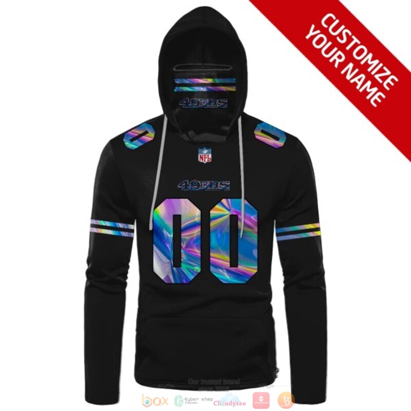 Personalized NFL San Francisco 49ers black custom 3d hoodie mask 1
