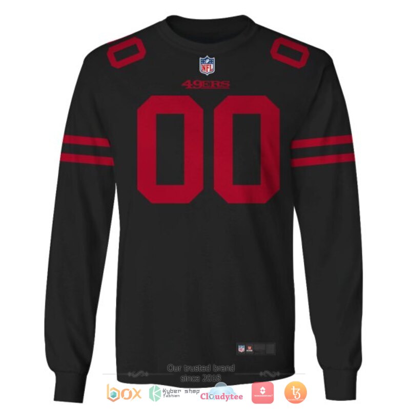 Personalized NFL San Francisco 49ers black custom 3d shirt hoodie 1 2 3 4