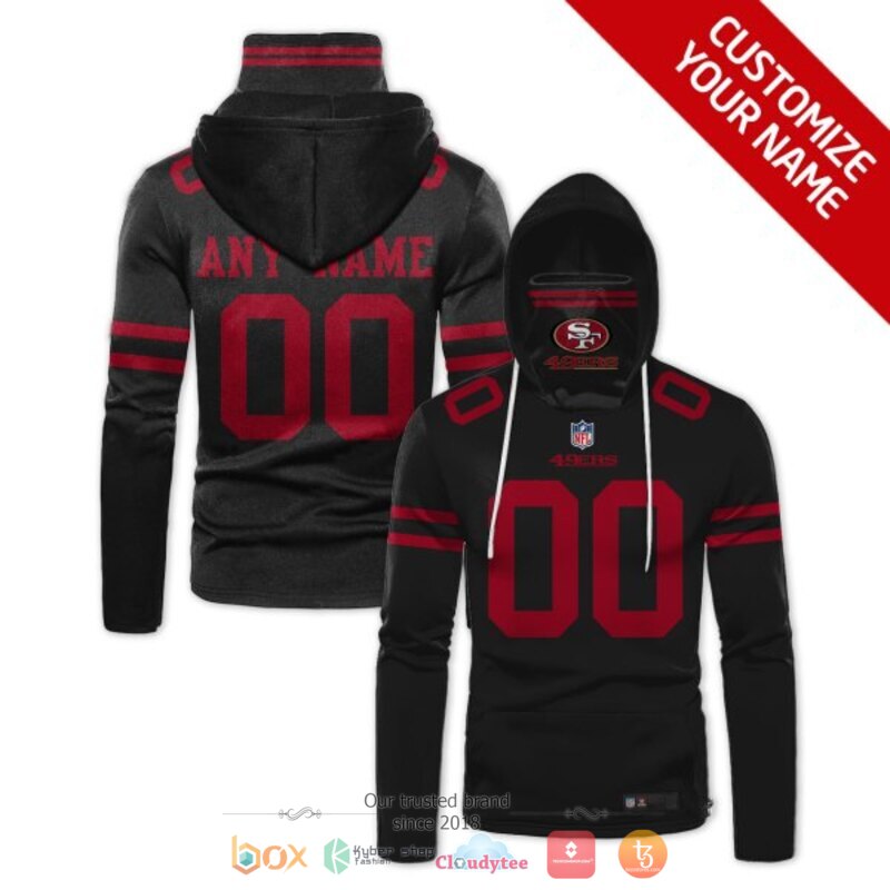 Personalized NFL San Francisco 49ers black custom hoodie mask