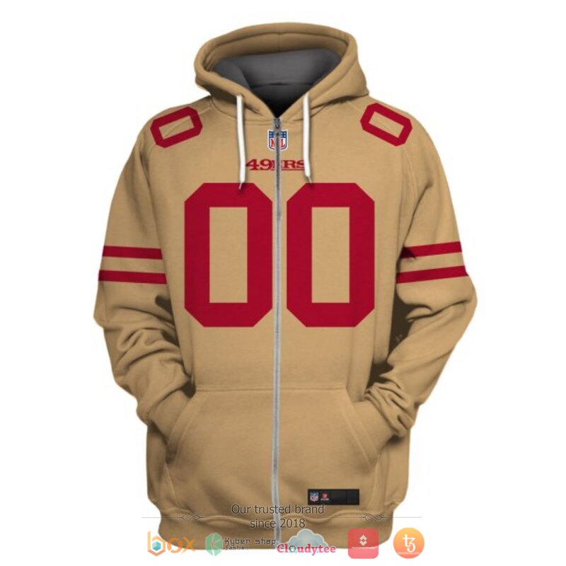 NFL San Francisco 49ers brown Personalized custom jersey shirt, hoodie 2 Personalized NFL San Francisco 49ers brown custom 3d shirt hoodie 1