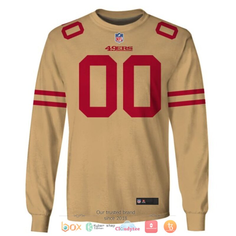 NFL San Francisco 49ers brown Personalized custom jersey shirt, hoodie 5 Personalized NFL San Francisco 49ers brown custom 3d shirt hoodie 1 2 3 4