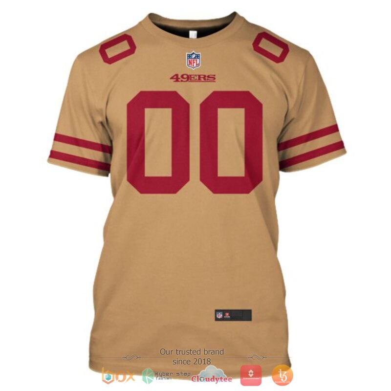 NFL San Francisco 49ers brown Personalized custom jersey shirt, hoodie 7 Personalized NFL San Francisco 49ers brown custom 3d shirt hoodie 1 2 3 4 5 6