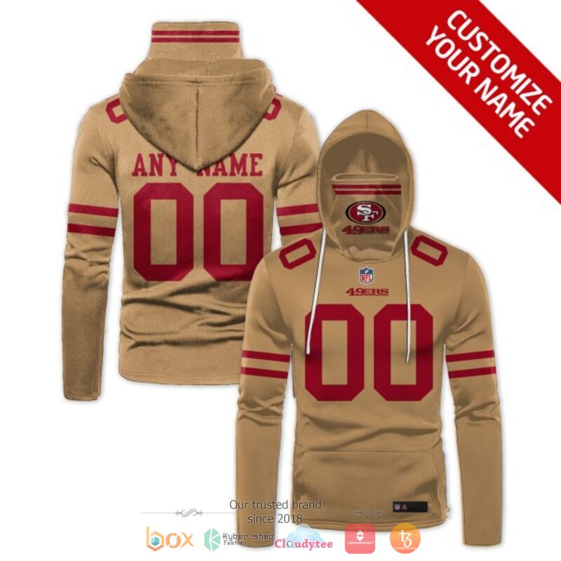 Personalized NFL San Francisco 49ers brown custom hoodie mask