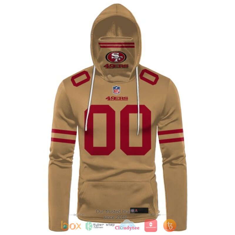 NFL San Francisco 49ers brown Personalized custom hoodie mask 2 Personalized NFL San Francisco 49ers brown custom hoodie mask 1