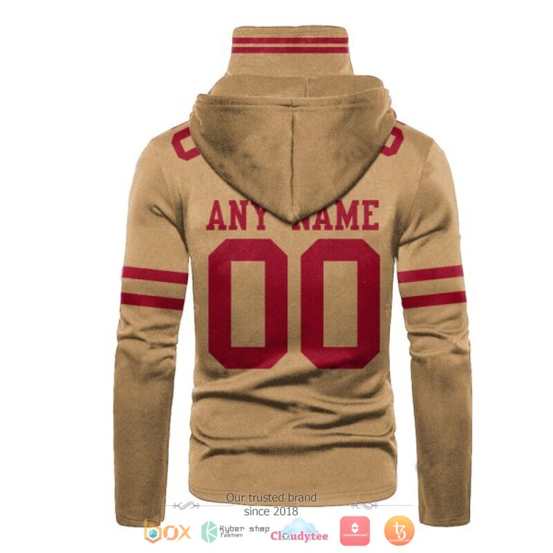 NFL San Francisco 49ers brown Personalized custom hoodie mask 3 Personalized NFL San Francisco 49ers brown custom hoodie mask 1 2