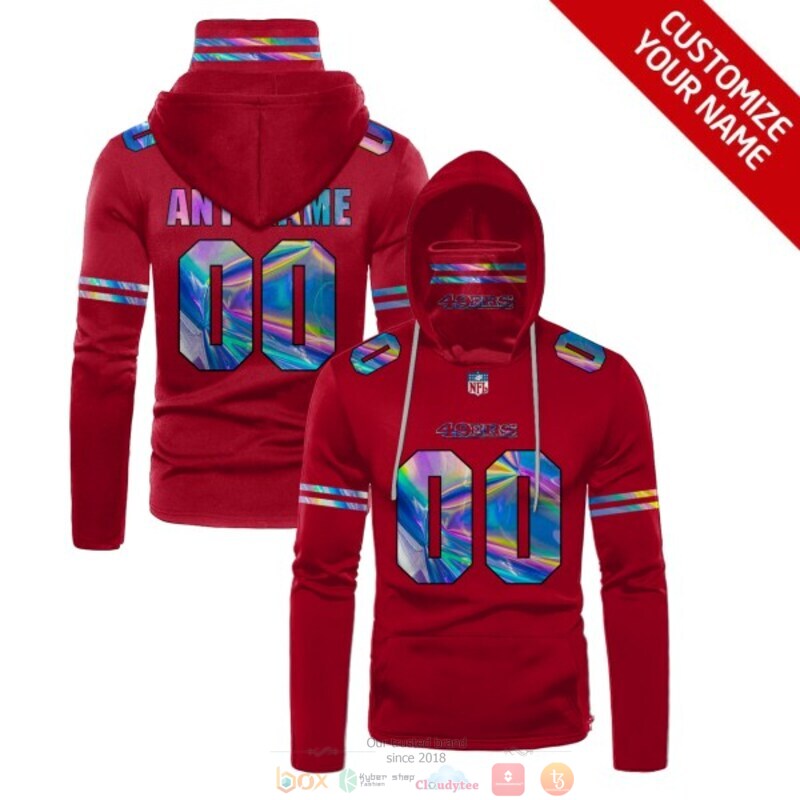 Personalized NFL San Francisco 49ers red custom 3d hoodie mask