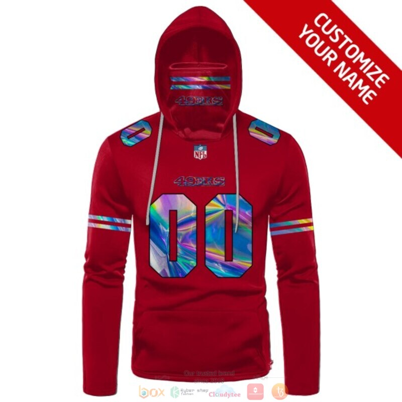 Personalized NFL San Francisco 49ers red custom 3d hoodie mask 1