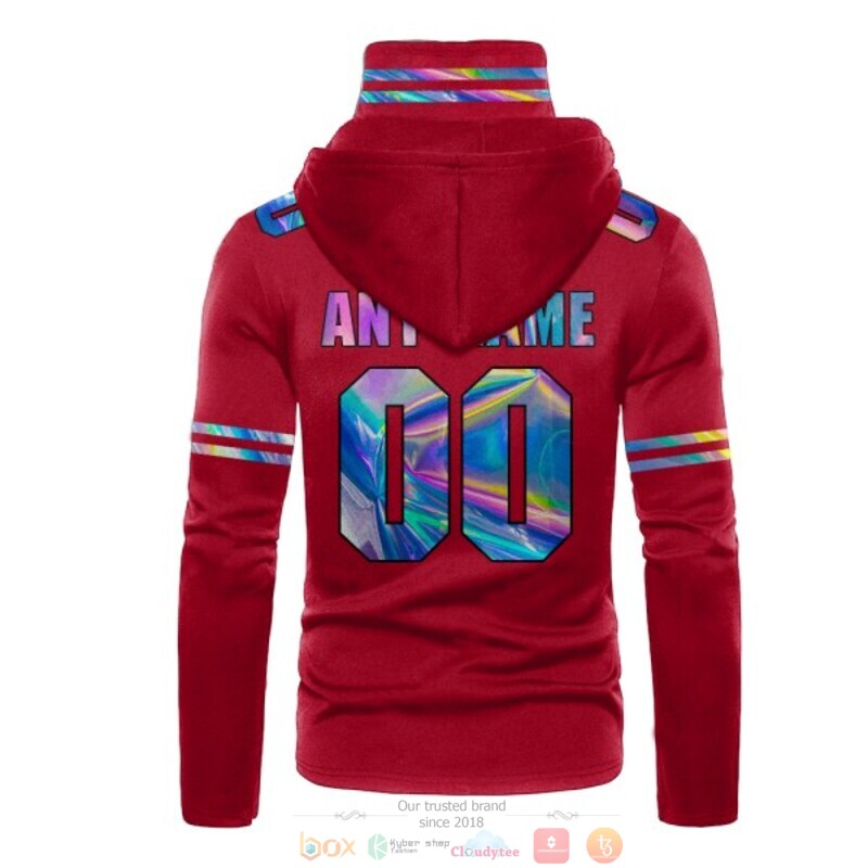 NFL San Francisco 49ers red Personalized custom 3d hoodie mask 3 Personalized NFL San Francisco 49ers red custom 3d hoodie mask 1 2