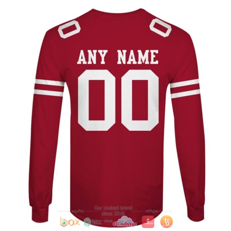 Personalized NFL San Francisco 49ers red custom 3d shirt hoodie 1 2 3 4 5