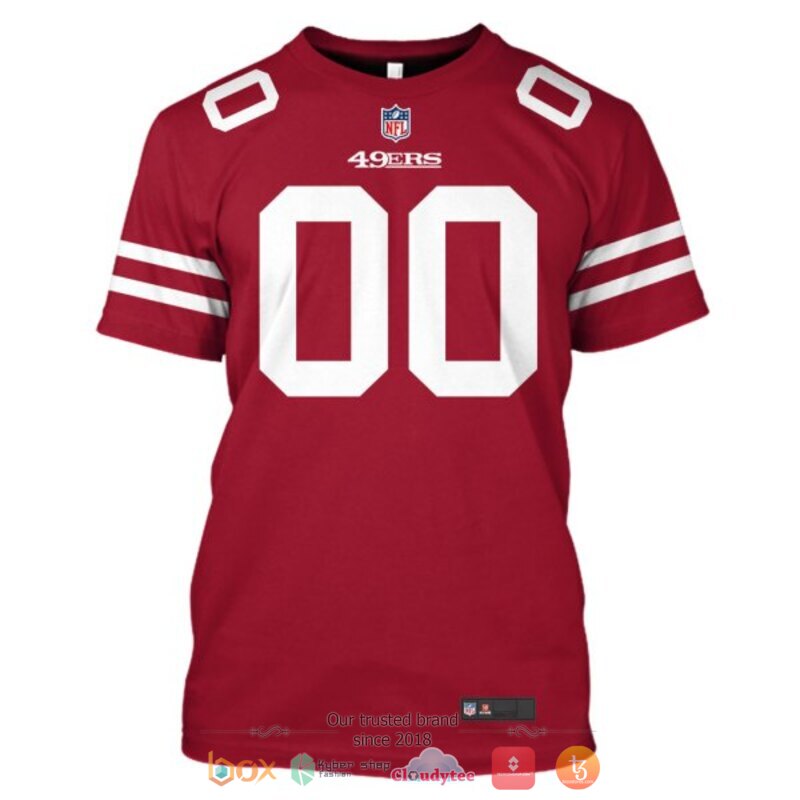 Personalized NFL San Francisco 49ers red custom 3d shirt hoodie 1 2 3 4 5 6