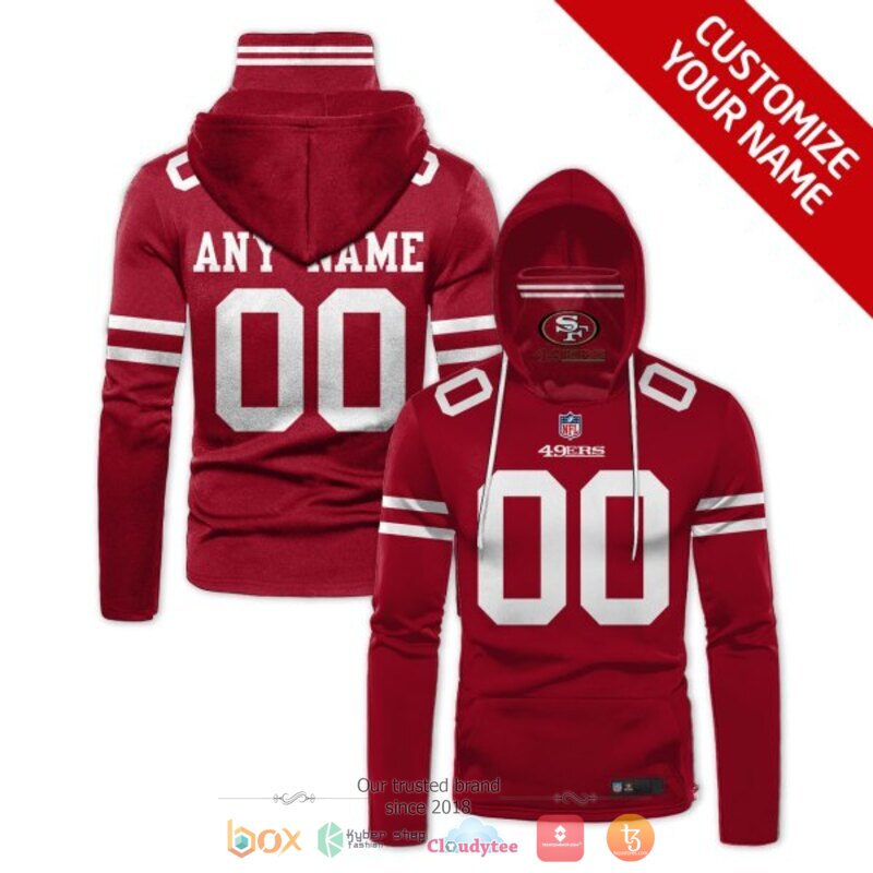 Personalized NFL San Francisco 49ers red custom hoodie mask