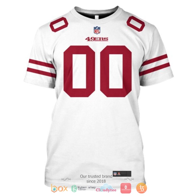 NFL San Francisco 49ers white Personalized custom jersey shirt, hoodie 7 Personalized NFL San Francisco 49ers white custom 3d shirt hoodie 1 2 3 4 5 6