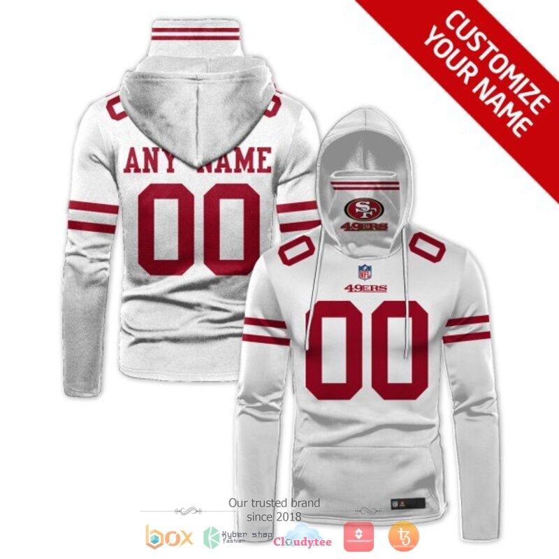 Personalized NFL San Francisco 49ers white custom hoodie mask