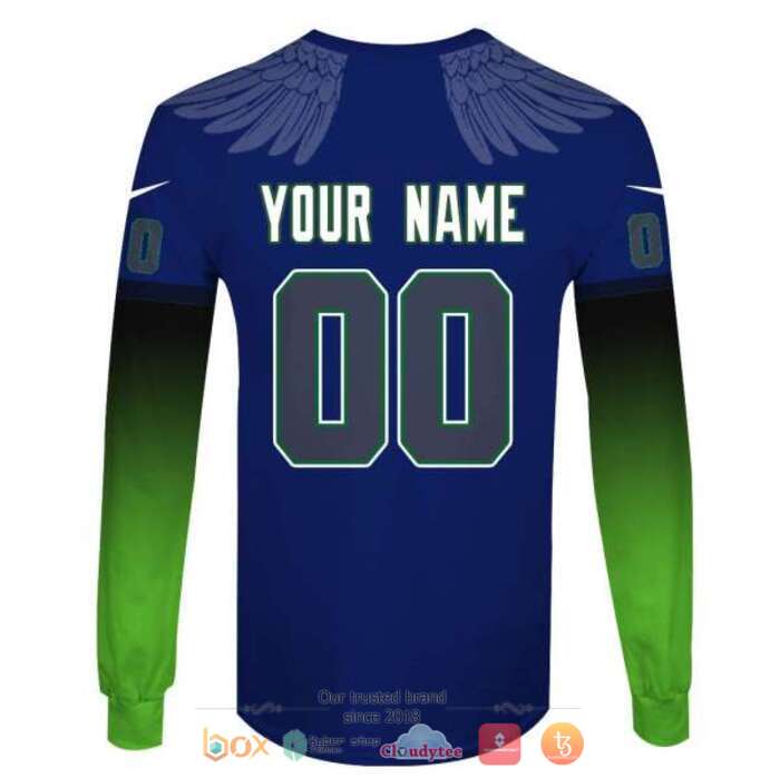 Personalized NFL Seattle Seahawks Wings 3d shirt hoodie 1 2 3 4 5