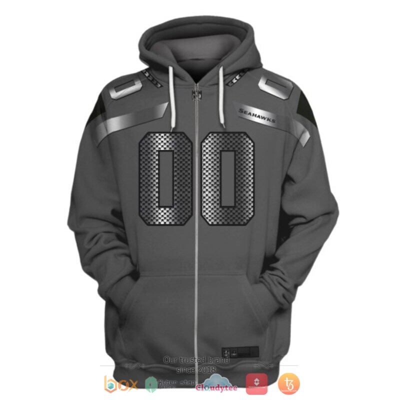 NFL Seattle Seahawks dark grey Personalized custom jersey shirt, hoodie 2 Personalized NFL Seattle Seahawks dark grey custom 3d shirt hoodie 1
