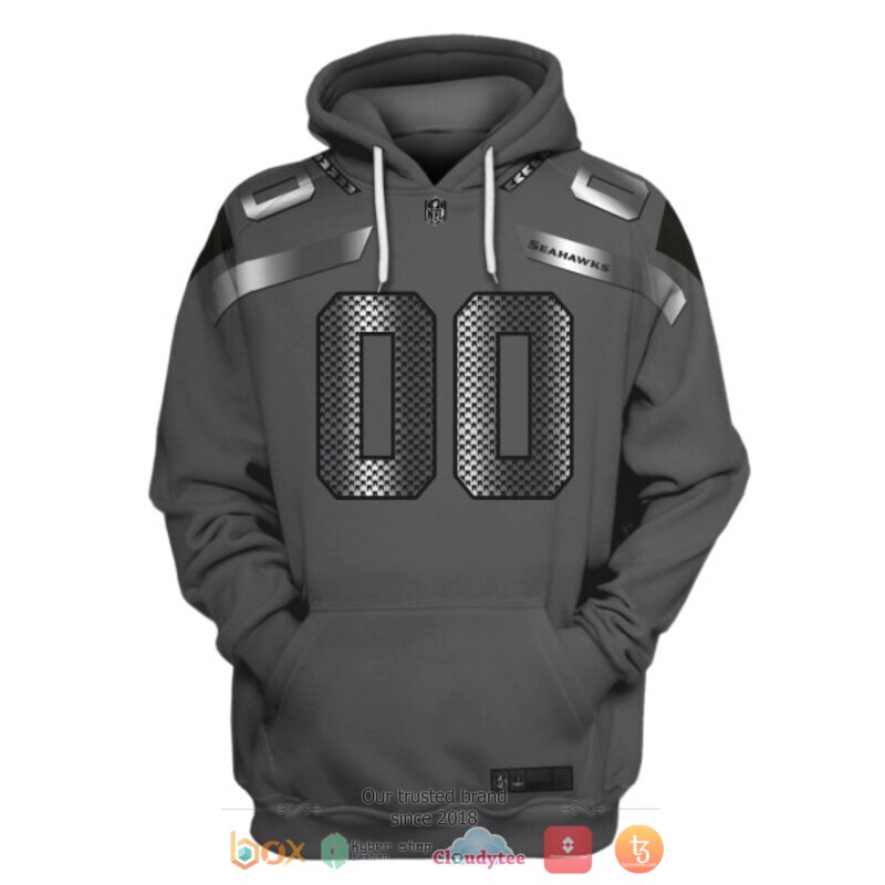 NFL Seattle Seahawks dark grey Personalized custom jersey shirt, hoodie 3 Personalized NFL Seattle Seahawks dark grey custom 3d shirt hoodie 1 2