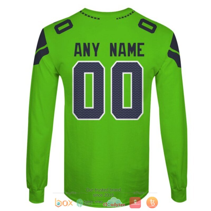 Personalized NFL Seattle Seahawks green custom 3d shirt hoodie 1 2 3 4