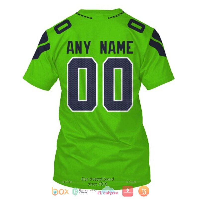 Personalized NFL Seattle Seahawks green custom 3d shirt hoodie 1 2 3 4 5 6