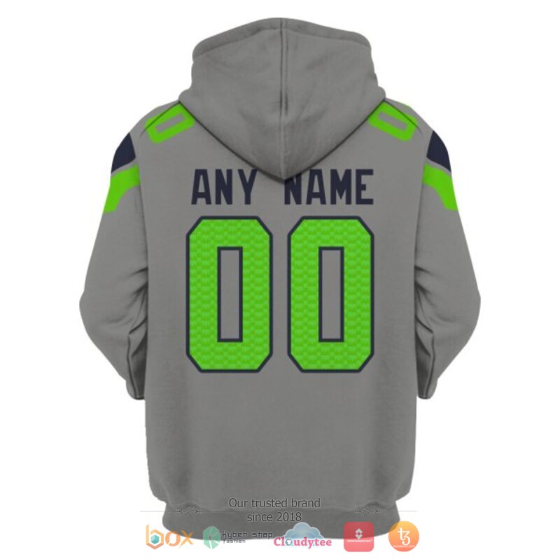NFL Seattle Seahawks grey Personalized custom jersey shirt, hoodie 4 Personalized NFL Seattle Seahawks grey custom 3d shirt hoodie 1 2 3