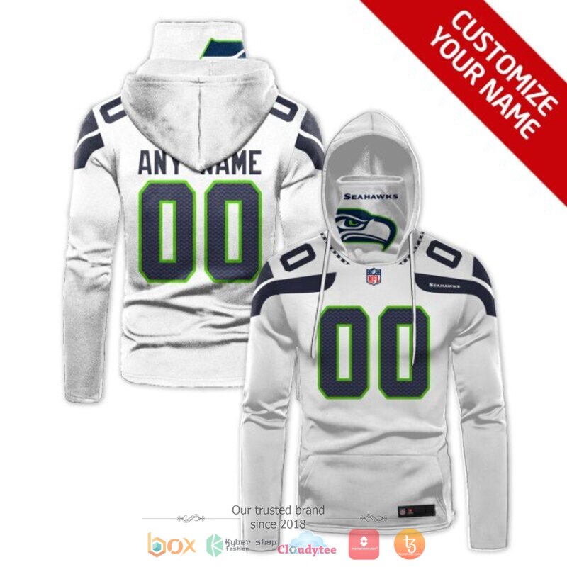 Personalized NFL Seattle Seahawks white custom hoodie mask