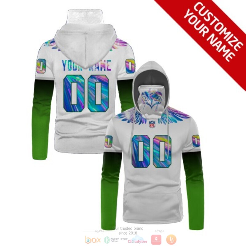 Personalized NFL Seattle Seahawks white green custom 3d hoodie mask