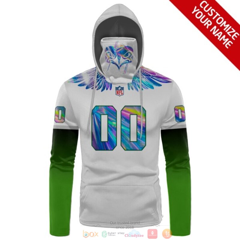Personalized NFL Seattle Seahawks white green custom 3d hoodie mask 1