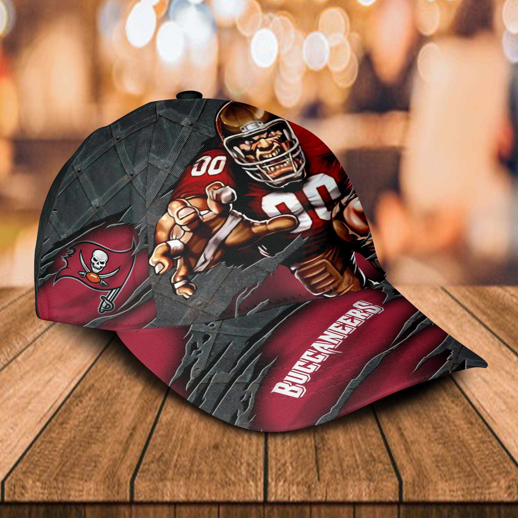 Personalized NFL Tampa Bay Buccaneers Mascost Custom Cap 2 Personalized NFL Tampa Bay Buccaneers Mascost Custom Cap 1