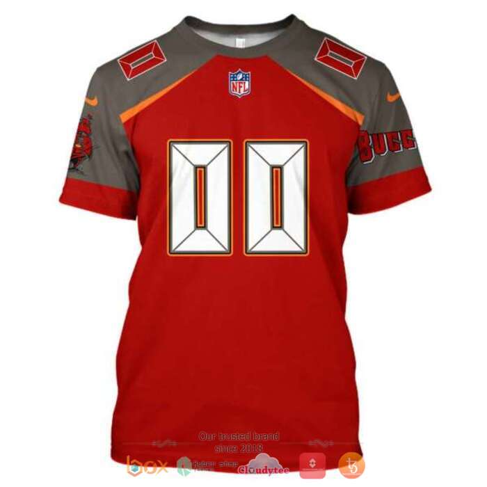 Personalized NFL Tampa Bay Buccaneers Red Grey 3d shirt hoodie 1 2 3 4 5 6