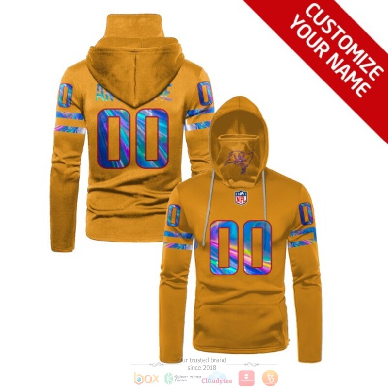 Personalized NFL Tampa Bay Buccaneers dark yellow custom 3d hoodie mask
