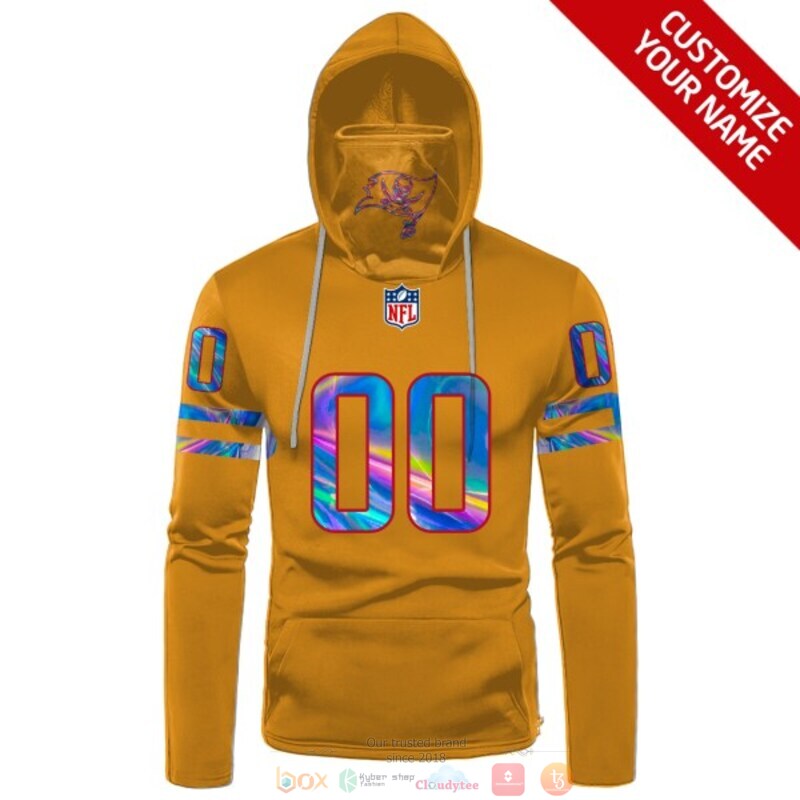 Personalized NFL Tampa Bay Buccaneers dark yellow custom 3d hoodie mask 1