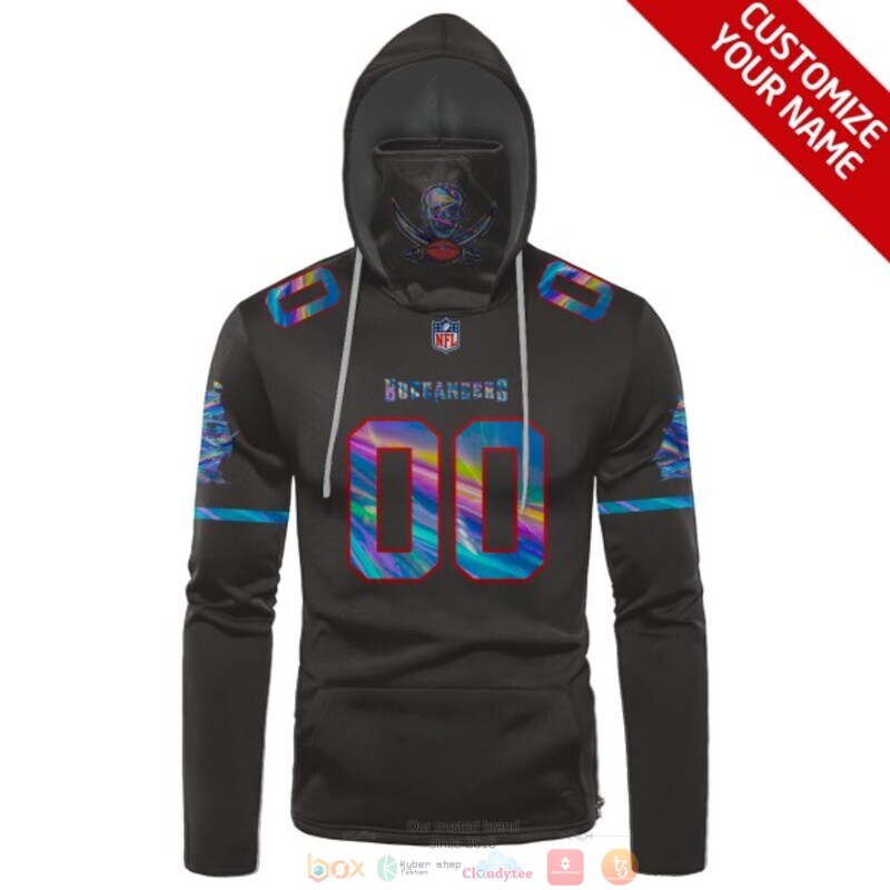 Personalized NFL Tampa Bay Buccaneers grey custom 3d hoodie mask 1
