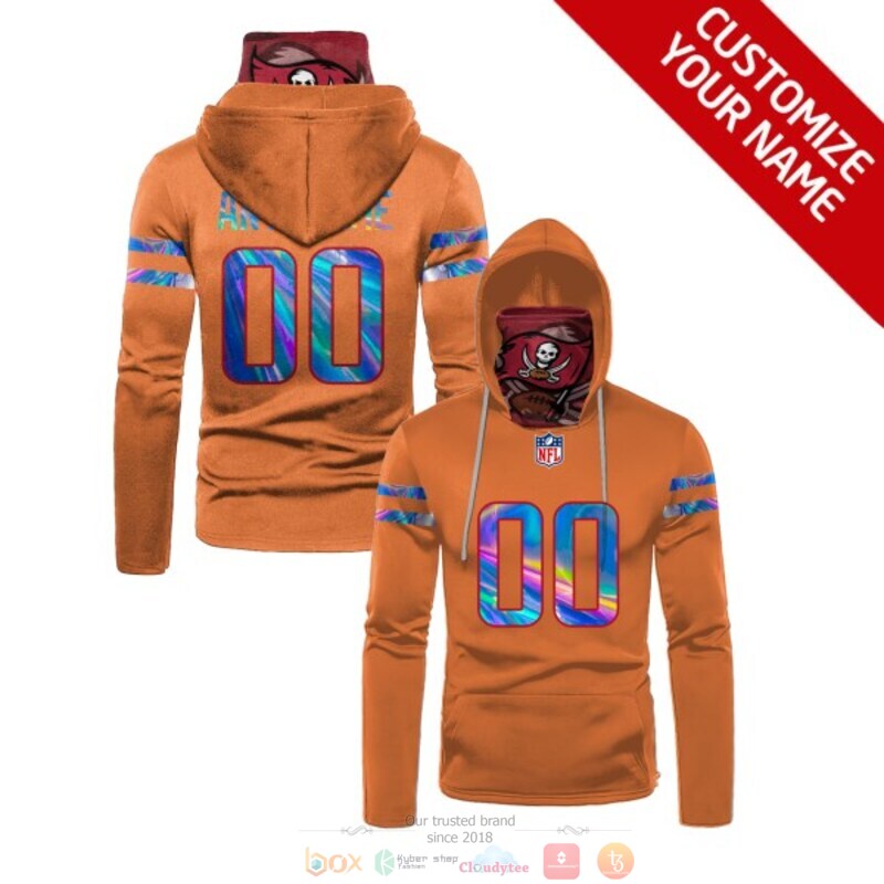 Personalized NFL Tampa Bay Buccaneers orange custom 3d hoodie mask