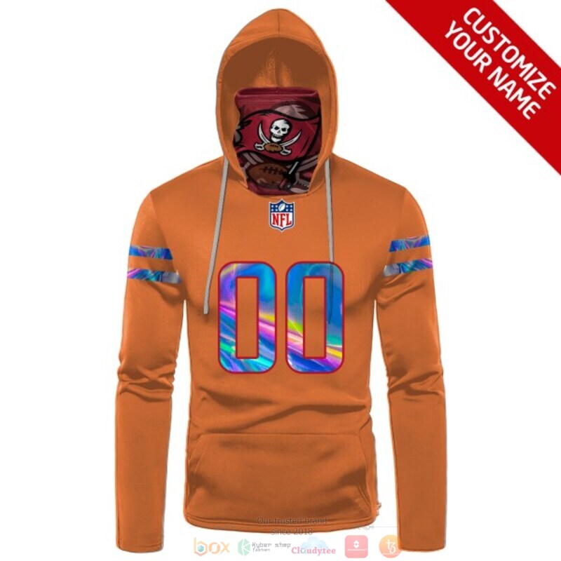 Personalized NFL Tampa Bay Buccaneers orange custom 3d hoodie mask 1