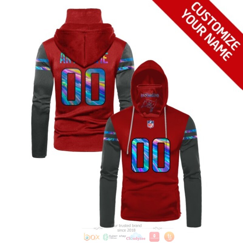 Personalized NFL Tampa Bay Buccaneers red grey custom 3d hoodie mask
