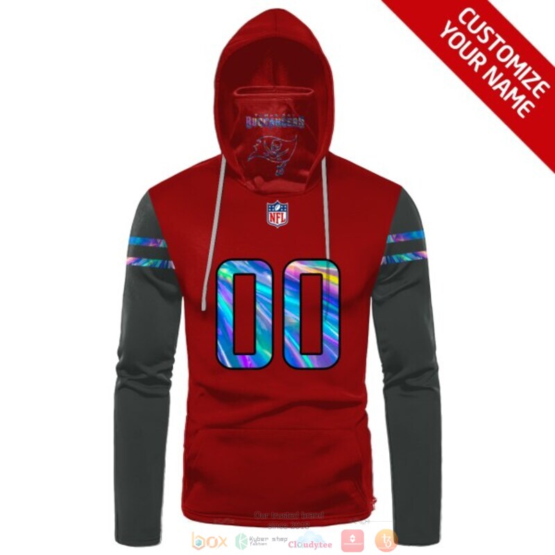 Personalized NFL Tampa Bay Buccaneers red grey custom 3d hoodie mask 1
