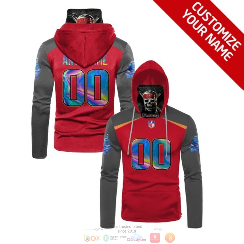 Personalized NFL Tampa Bay Buccaneers skull red custom 3d hoodie mask