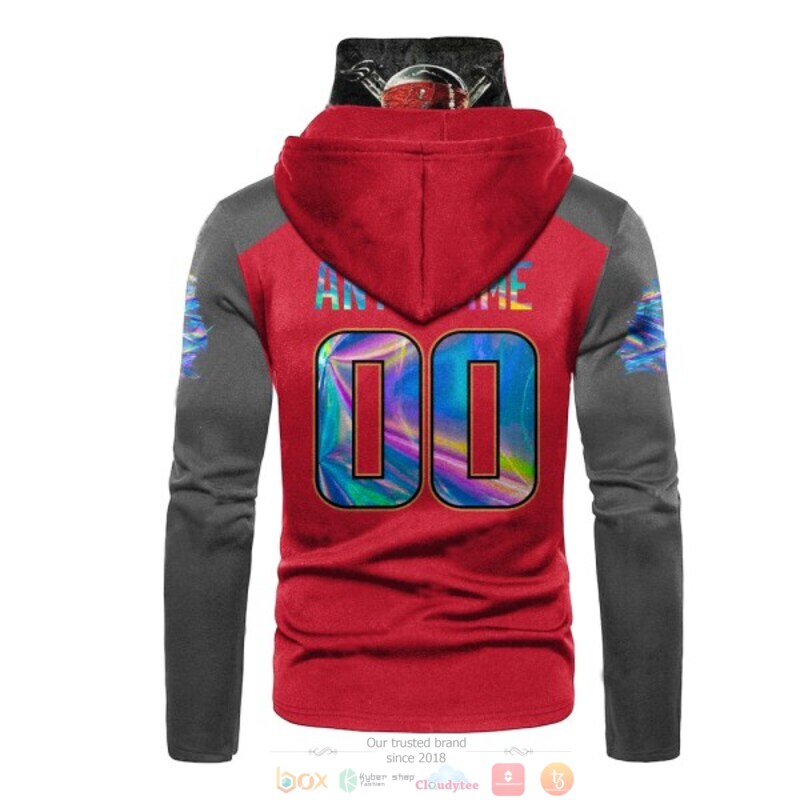 Personalized NFL Tampa Bay Buccaneers skull red custom 3d hoodie mask 1 2